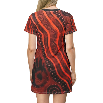 Gomeroi Dreaming Womens T-Shirt Dress (AOP)